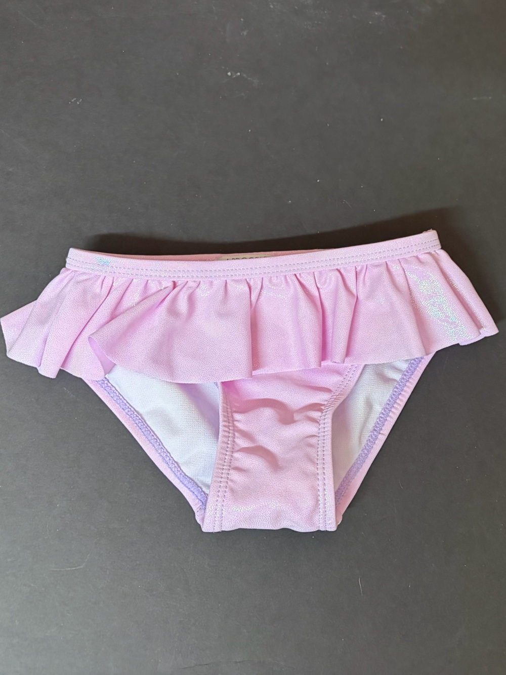 Flapdoodles Shimmery Pink Toddler Girls’ Ruffled Swim Bottoms, 2T